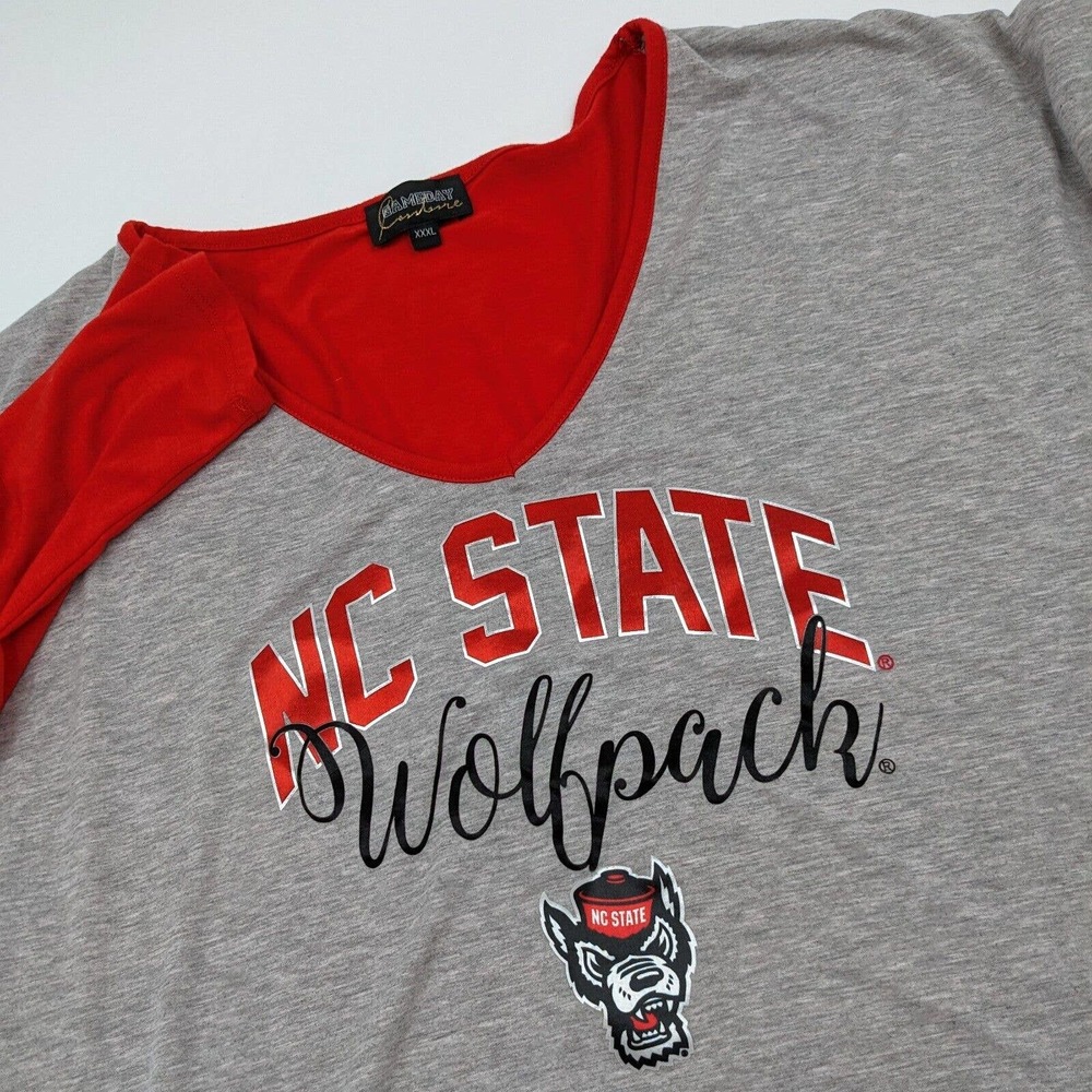 GameDay Couture North Carolina Wolf Pack Women's 3XL 3/4 Sleeve Ragland‎ Shirt